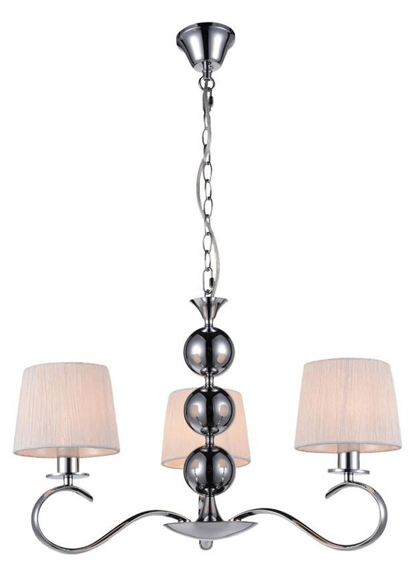 Lampa wisząca chrom/biała żyrandol Clara