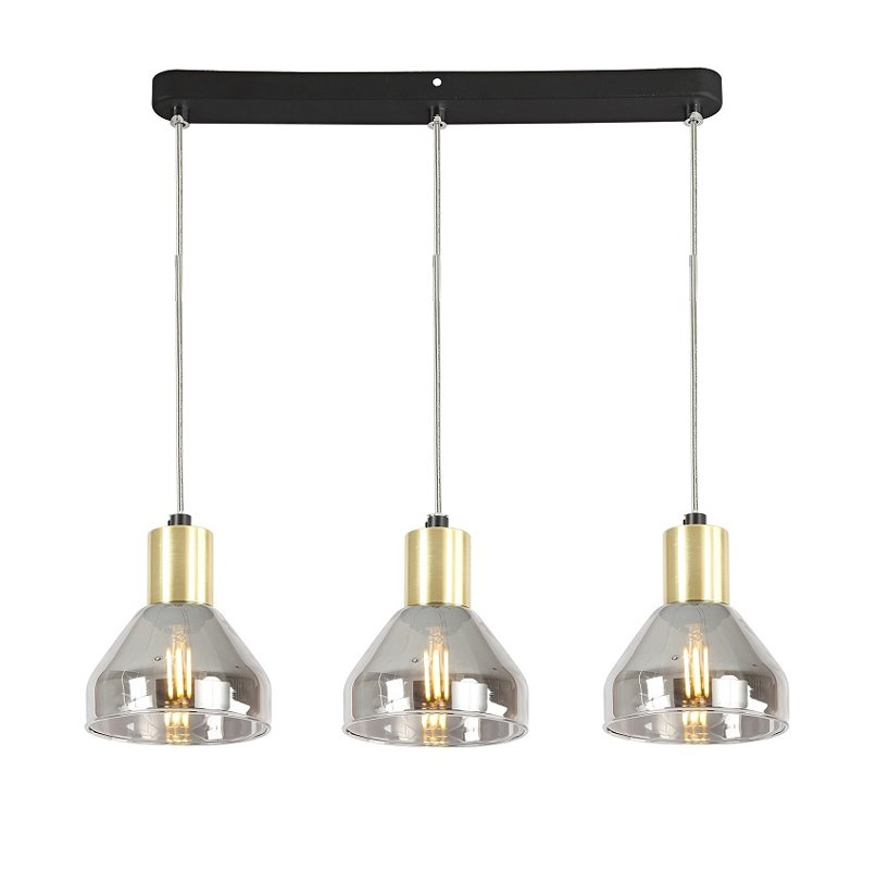 Lampa wisząca złota szkło 3xE14 70cm GREGORY