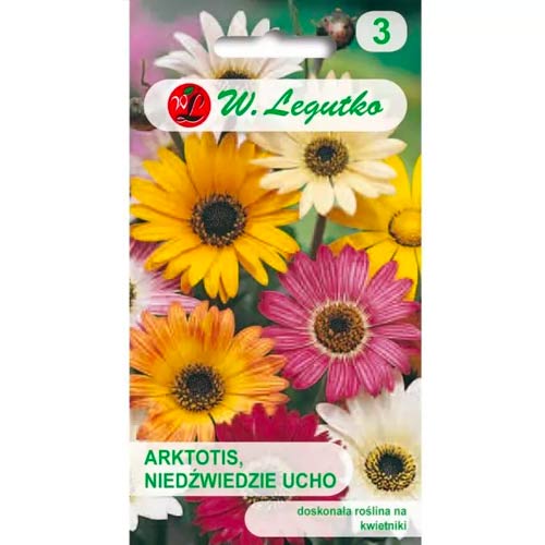 1 szt, Arktotis (Niedźwiedzie ucho), mix - Nasiona: Ilość w opakowaniu: 0.5 g