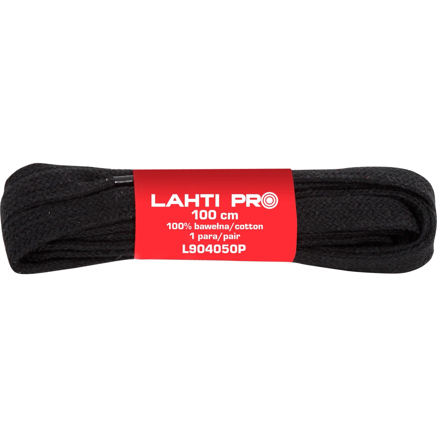Lahti Pro Sznurowadła płaskie 100% bawełna 100 cm czarne