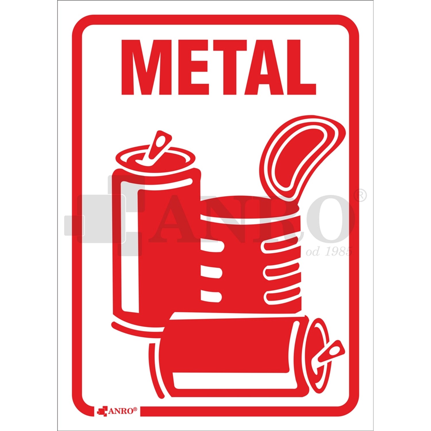 Brik Naklejka na kosz Metal biała 15 cm x 20 cm