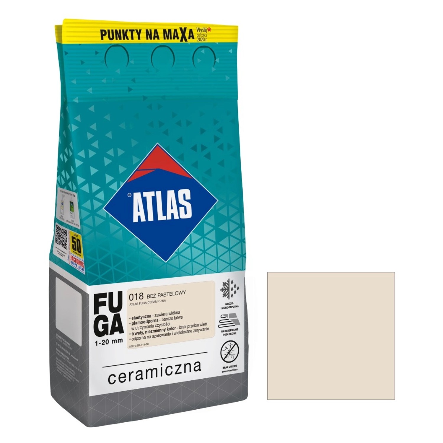 Atlas Fuga ceramiczna 018 beż pastelowy 5 kg