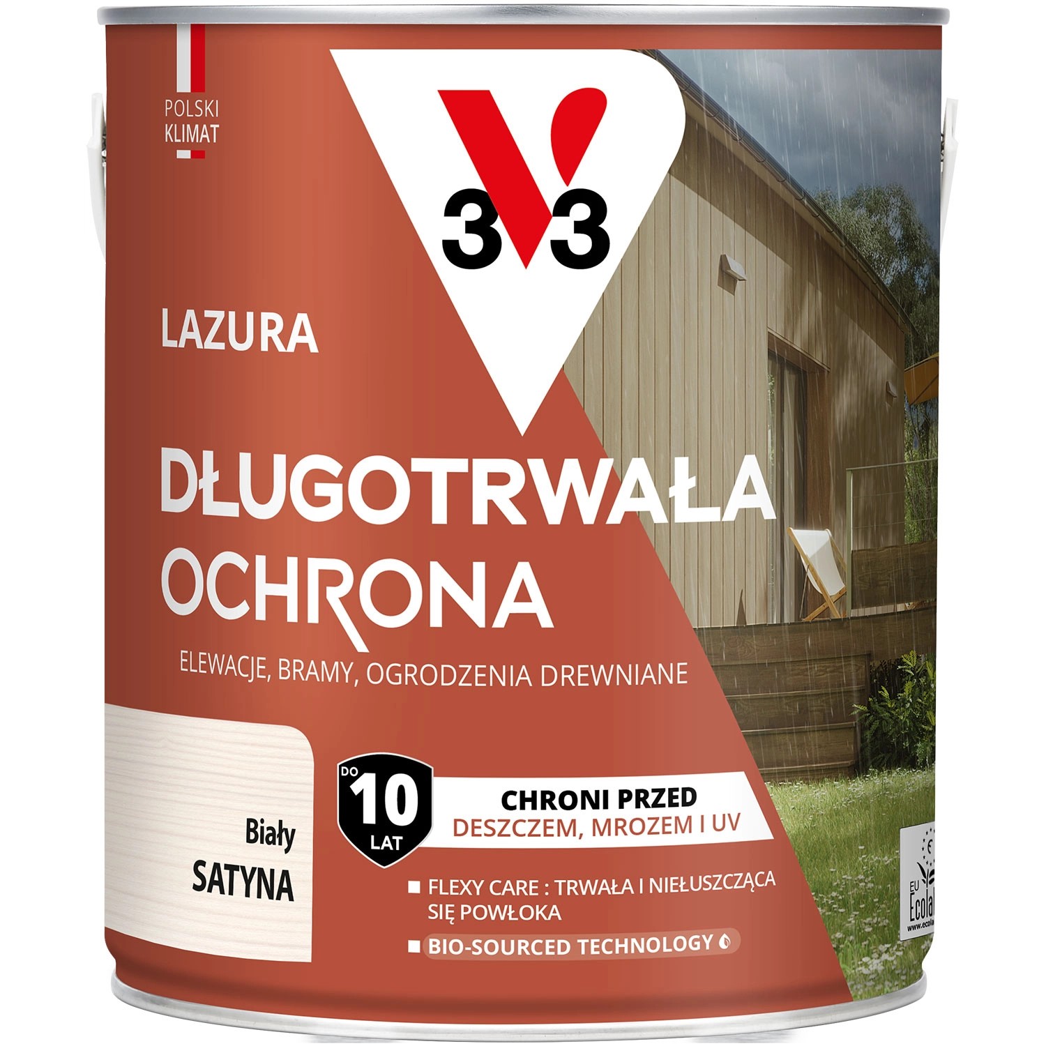 V33 Lazura długotrwała ochrona biała 2,5L