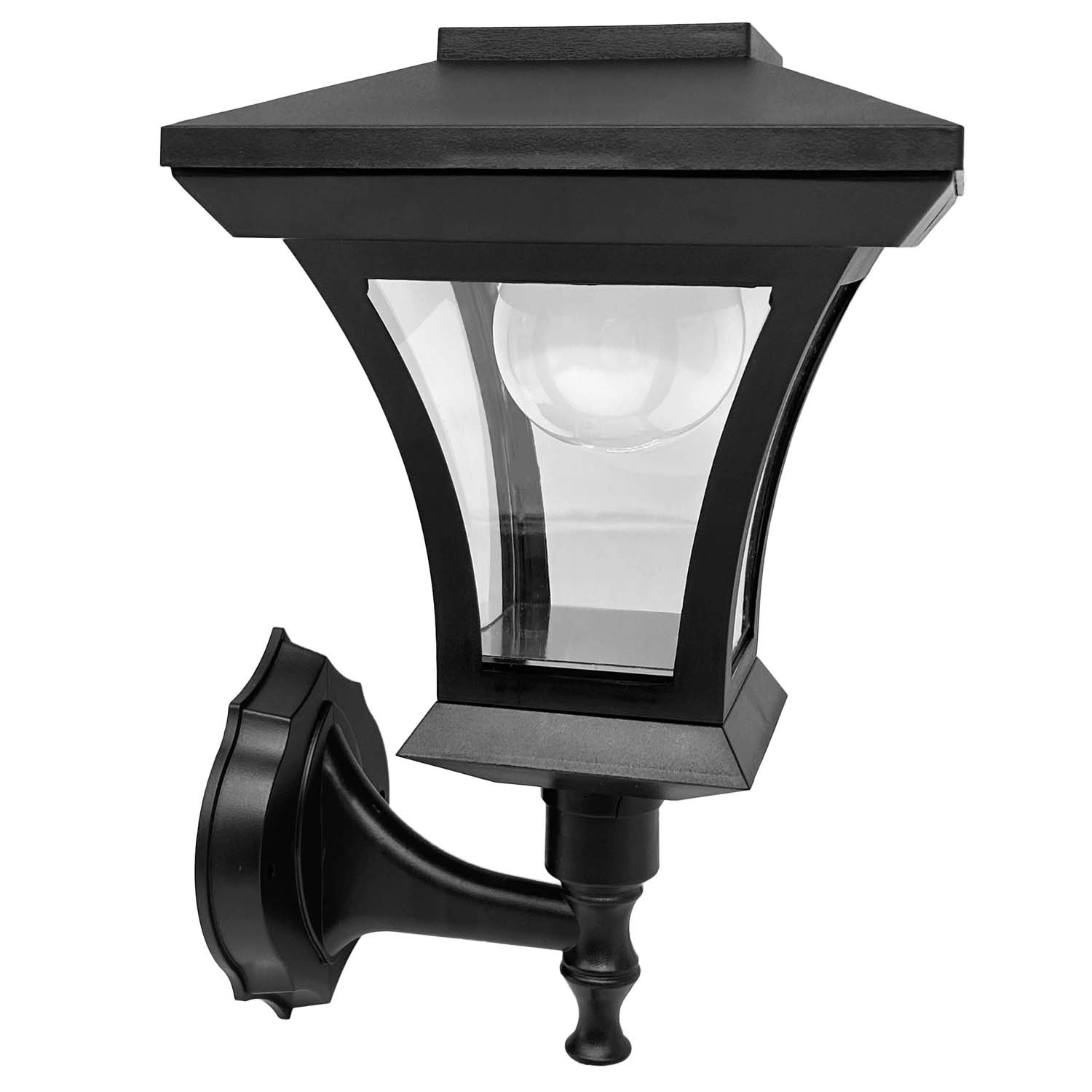 GoldLux Kinkiet solarny LED TIRANA z czuj. zmierzchu 4000K IP44 czarny