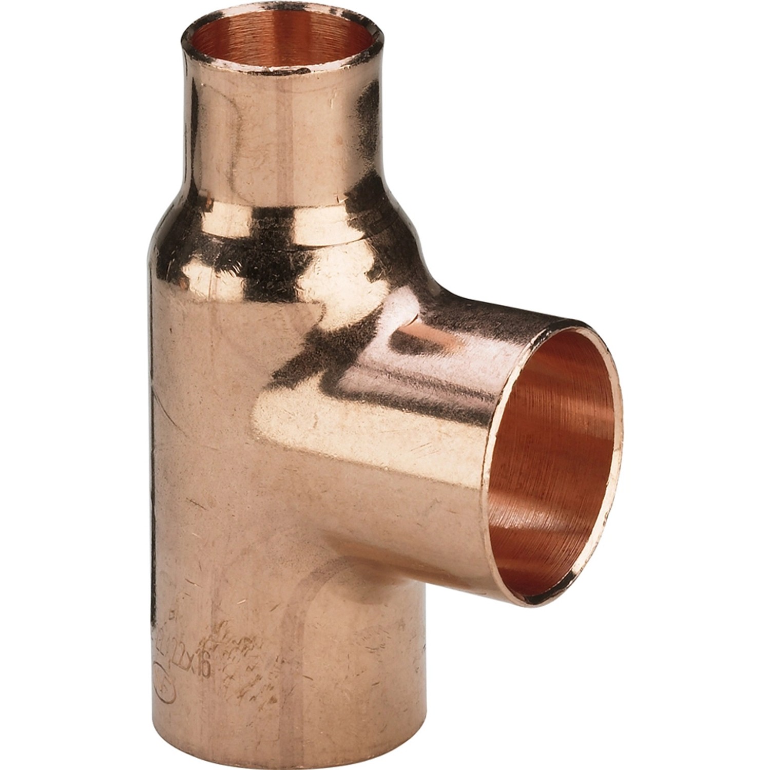 Trojnik LW/LW/LW 22mm miedź