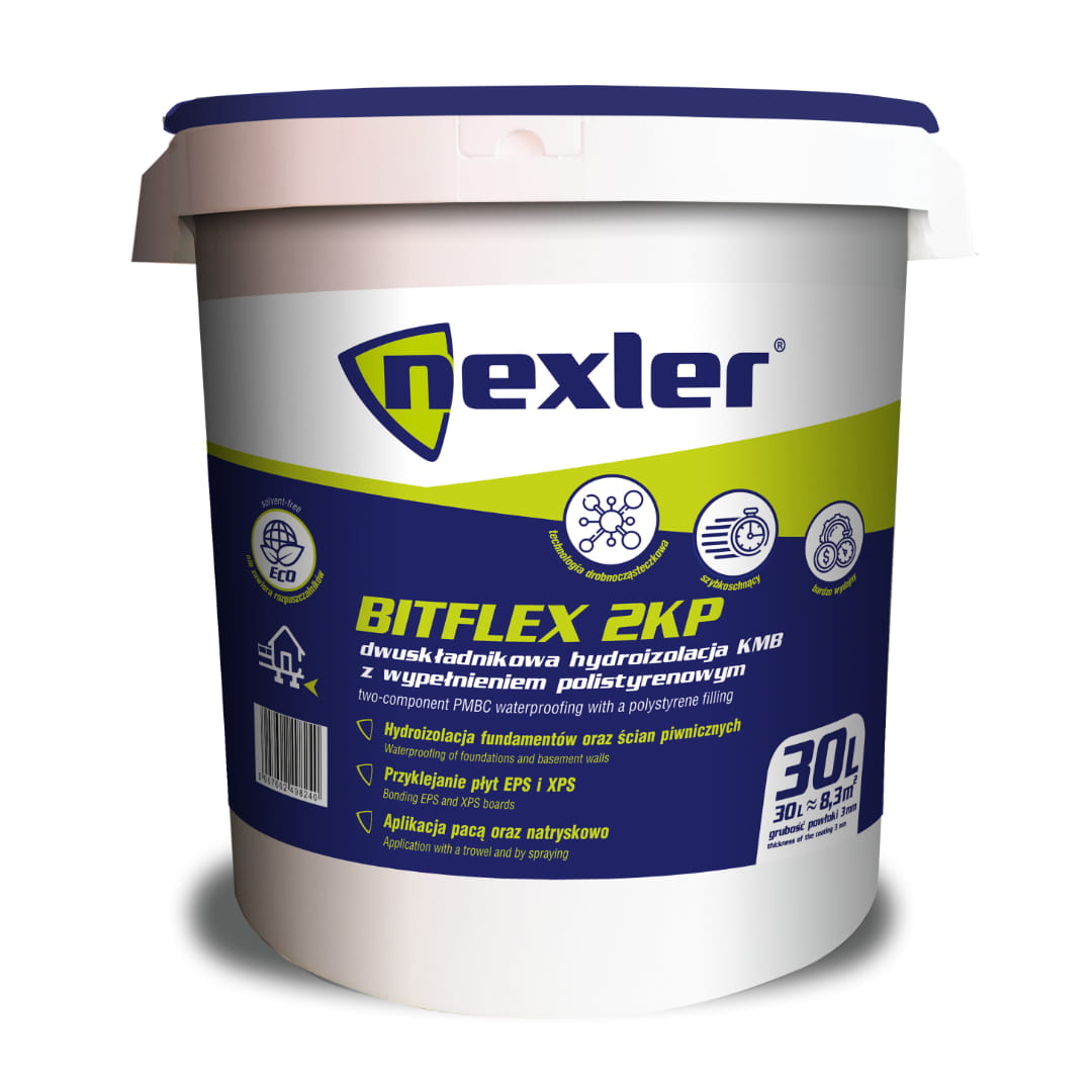 NEXLER BITFLEX 2KP 30L HYDROIZOLACJA MASA DWUSKŁADNIKOWA IZOLACJA