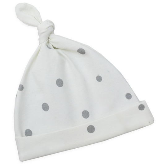 Sleepee, Czapeczka Krasnal 2 pack Czarne Kropki /Szare Kropki 2-4m