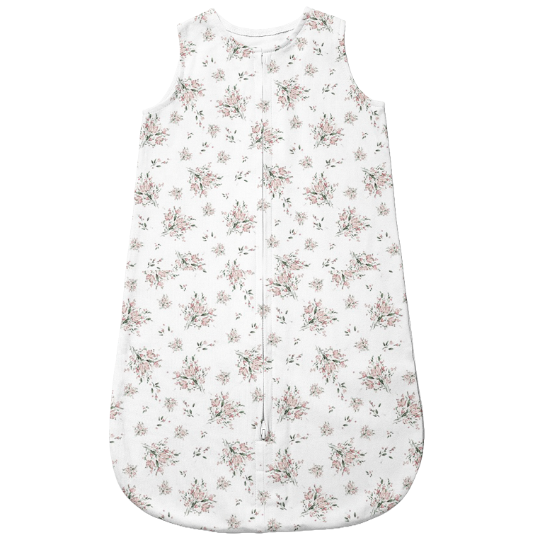 Ocieplany śpiworek do spania vintage flowers z falbanką