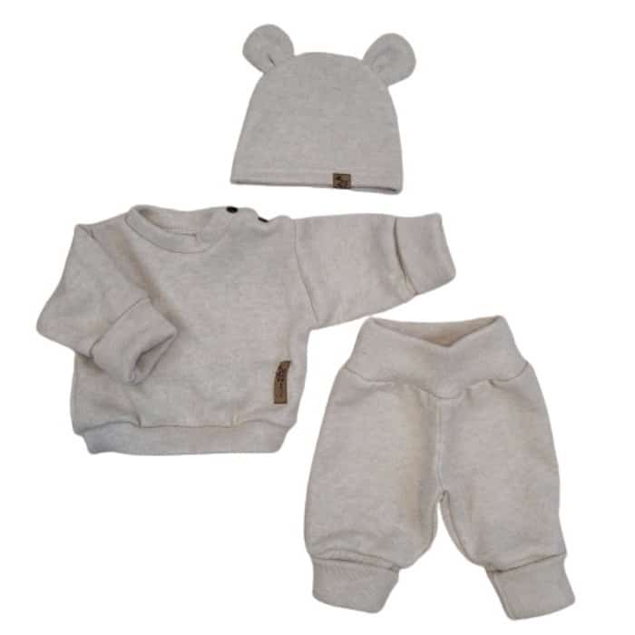 KAZUM 3CZ KOMPLET BLUZA OVERSIZE + SPODNIE+ CZAPKA SAND GLOW ZZ - 62