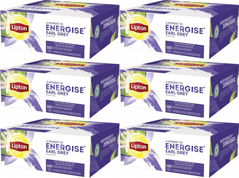 6x Herbata Earl Grey w kopertach Lipton Classic, 100 sztuk x 2g