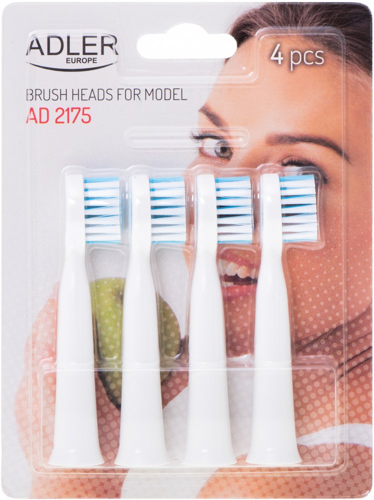Końcówki do szczoteczki sonicznej Adler AD 2175, 4 sztuki, biały
