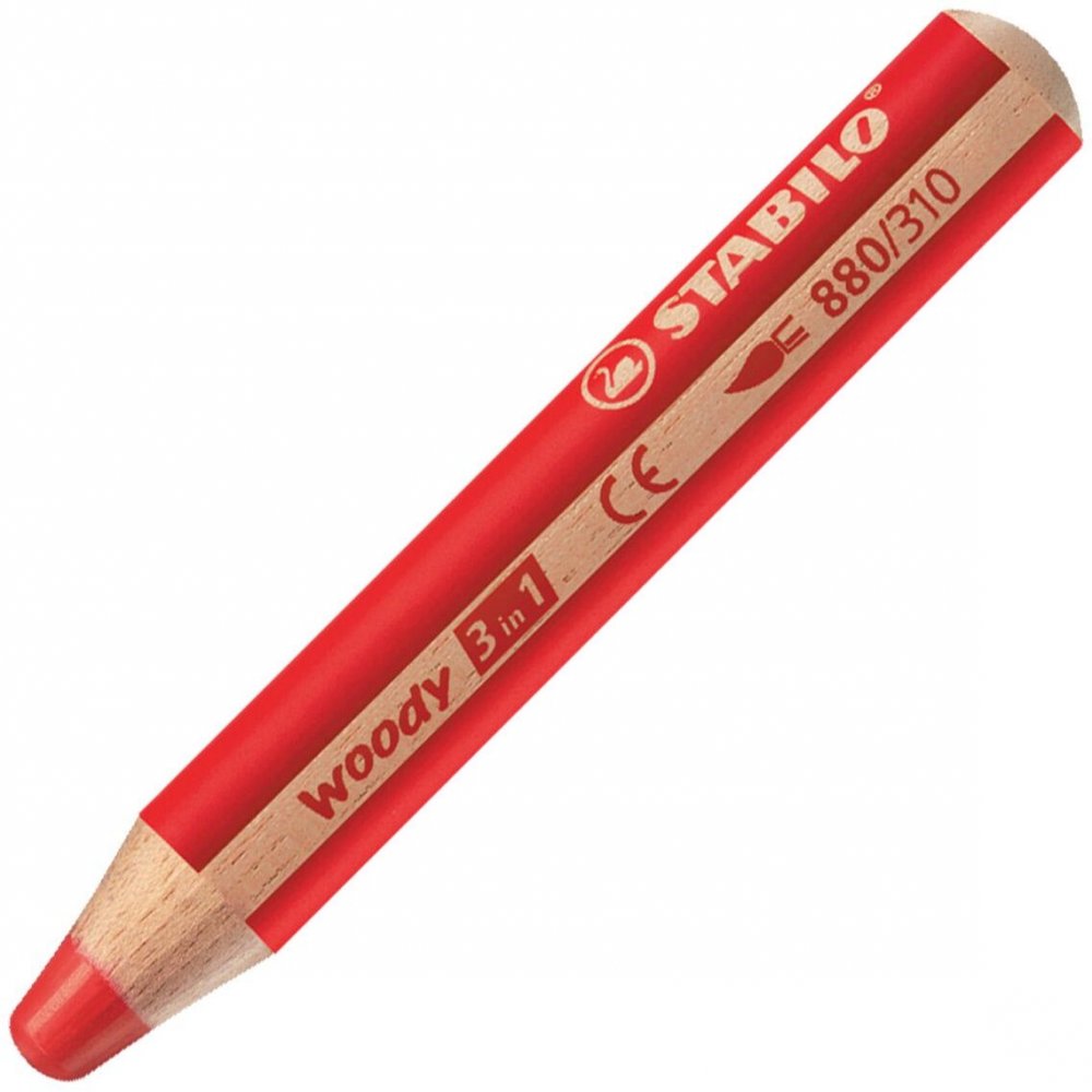 Kredka Stabilo Woody 3 w 1, 1 sztuka, czerwony