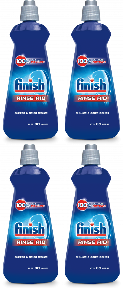 4x Płyn nabłyszczający do zmywarek Finish Rinse Aid, 400ml