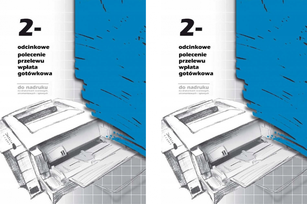 2x Druk akcydensowy Polecenie przelewu/wpłata gotówkowa MiP F-110-2, 2-odcinkowe, A4, offsetowy, 100k