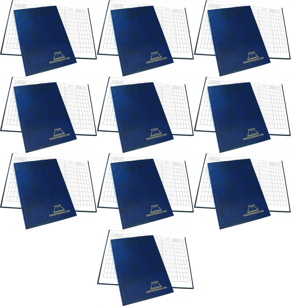 10x Księga korespondencyjna Warta, A4, 96 kart, granatowy