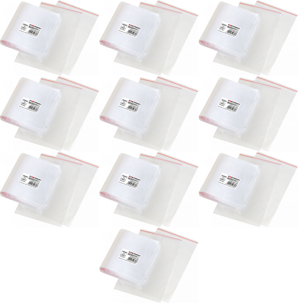 10x Woreczki strunowe Emerson, 100x150mm, 100 sztuk, bezbarwny