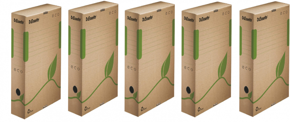 5x pudło archiwizacyjne Esselte Eco, do luźnych dokumentów, 80mm, brązowy