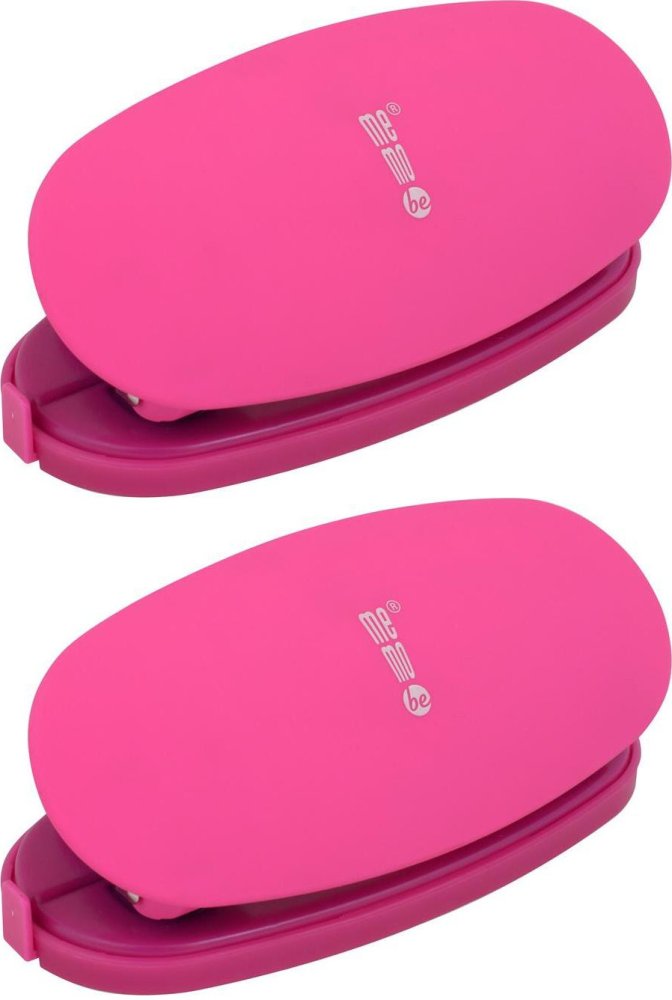 2x Dziurkacz MemoBe Neon Soft-Touch, do 10 kartek, neonowy różowy