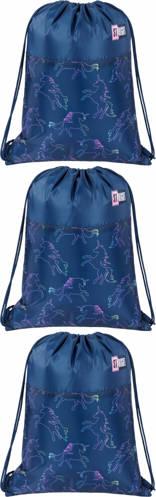 3x Worek na buty St.Right SO1 Dream Unicorn, 34x43cm, granatowy