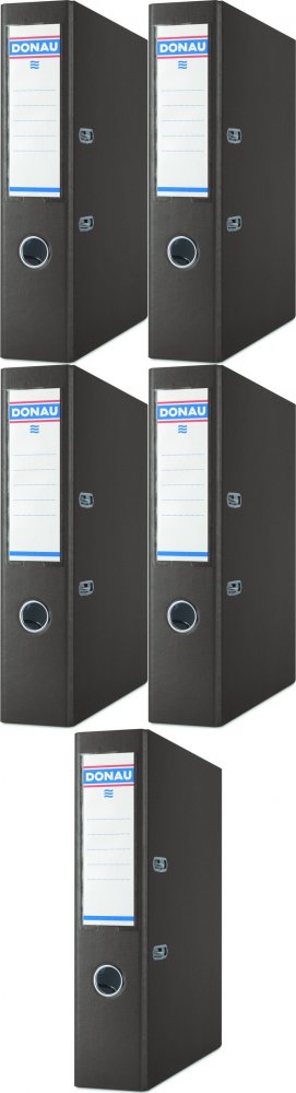 5x Segregator A4 Donau Master, szerokość grzbietu 75mm, do 500 kartek, brązowy