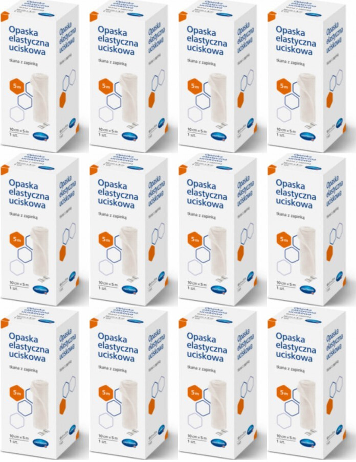 12x Opaska elastyczna uciskowa, 10cmx5m