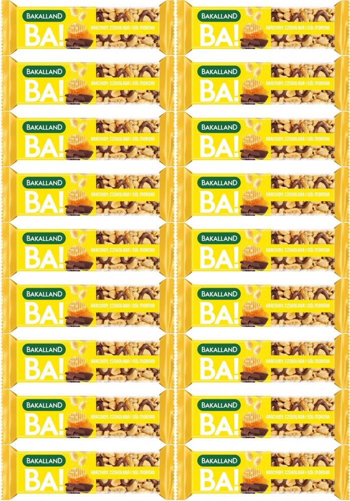 18x Baton Bakalland Ba! Nuts, arachid/czekolada/sól morska, 30g