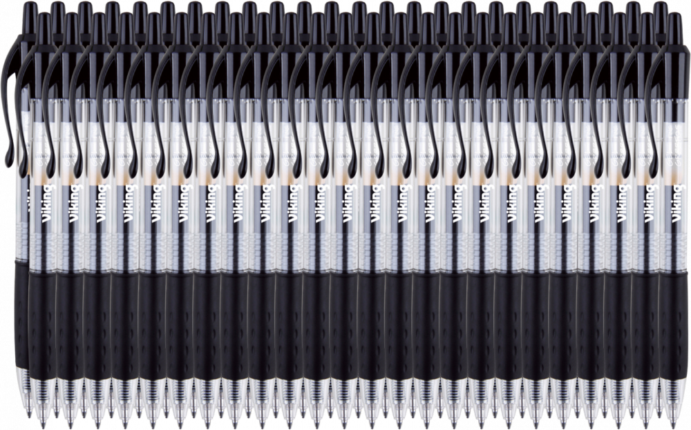50x Długopis żelowy automatyczny Viking, 0.7mm czarny