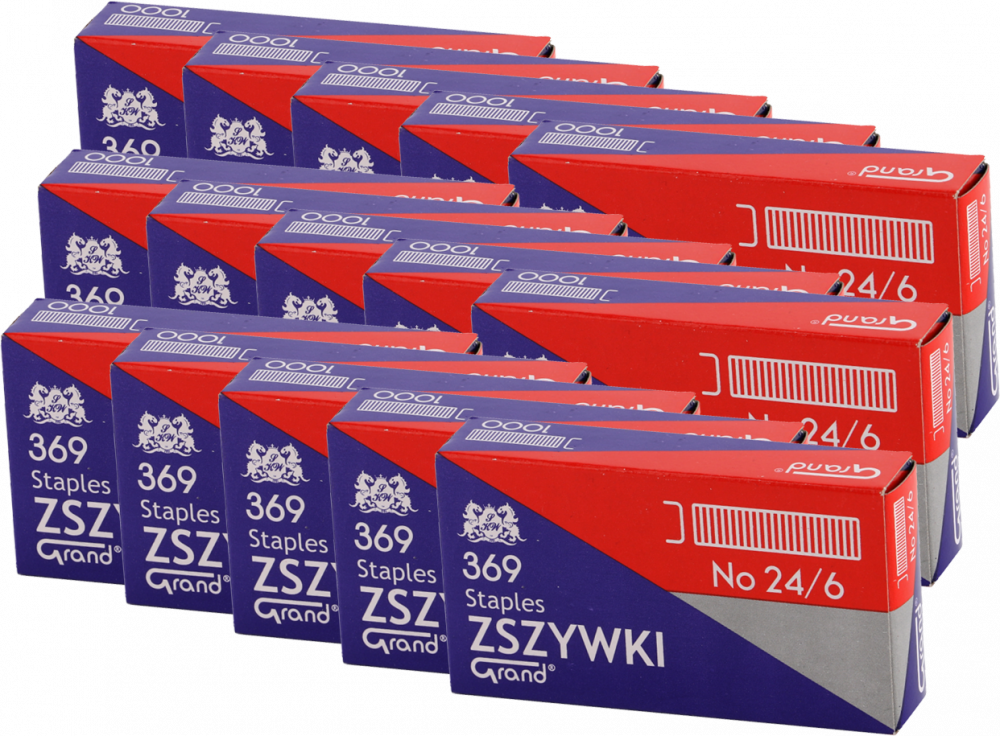 100x zszywki Grand, 24/6, 1000 sztuk, srebrny