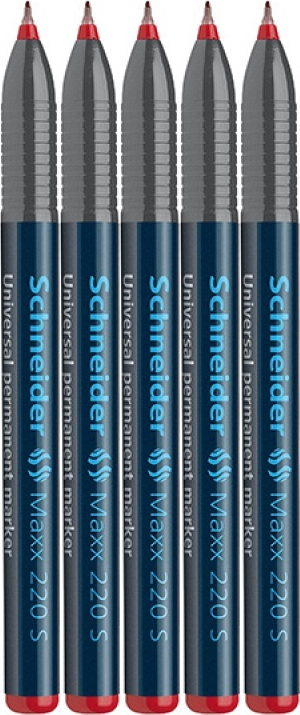 5x Foliopis permanentny Schneider Maxx 220, okrągła, S, 0.4 mm, czerwony