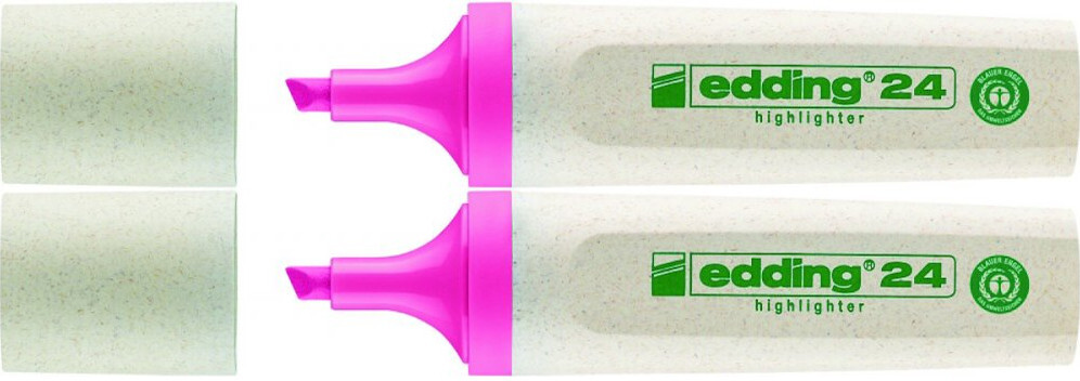 2x Zakreślacz edding Ecoline e-24, ścięta, 5mm, różowy