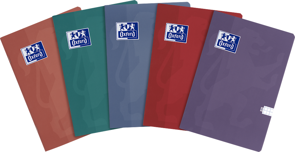 5x Zeszyt w kratkę Oxford Touch Trend, A4, miękka oprawa, 80 kartek, mix kolorów