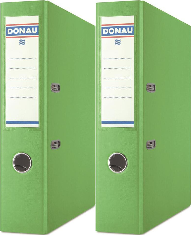 2x Segregator A4 Donau Master, szerokość grzbietu 75mm, do 500 kartek jasnozielony