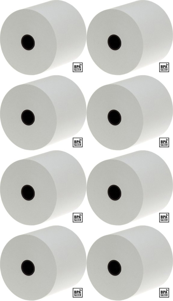 8x Rolka termiczna Emerson, 80mm x 60m, 50+/- 6g/m2, BPA Free, biały