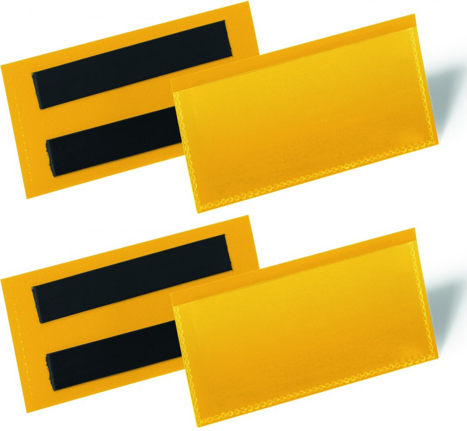2x Kieszeń magnetyczna Durable, 100x38mm, 50 sztuk, żółty