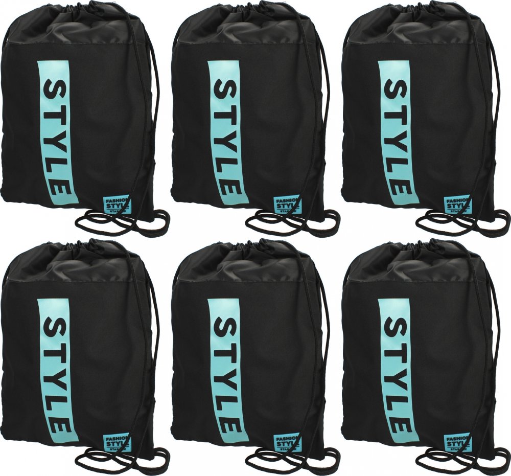 6x Worek na buty Starpak Style, 45x35.5cm, czarny