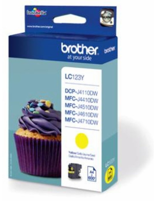 Tusz Brother (LC-123Y), 600 stron, yellow (żółty)