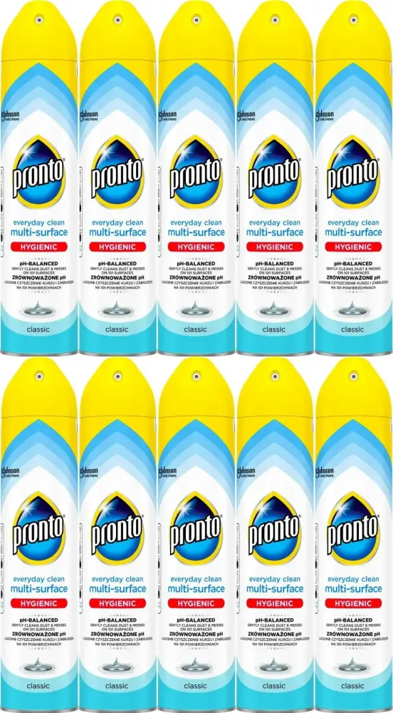 10x Pronto do mebli Multi Surface Original, spray, przeciw kurzowi, 250ml