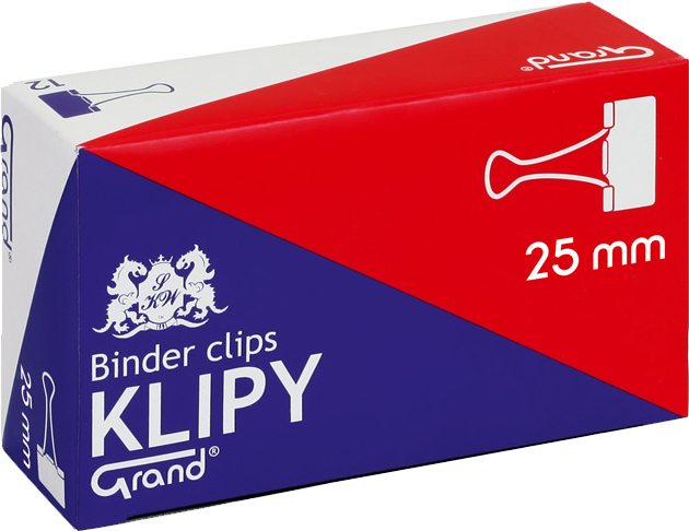 Klip biurowy Grand, 25 mm, 12 sztuk, czarny