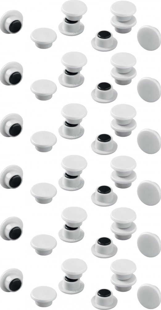 6x Magnesy Durable, 15 mm, 20 sztuk, biały