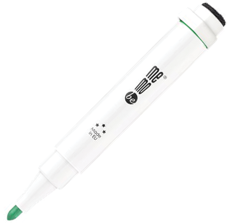 Marker suchościeralny/do flipchartów MemoBe MM351, z magnesem i gąbką, okrągła, 1-3mm, zielony