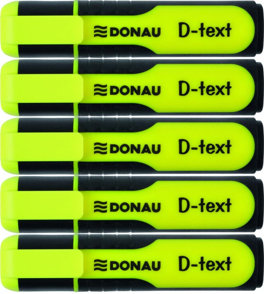 5x Zakreślacz fluorescencyjny Donau, D-Text, ścięta, żółty