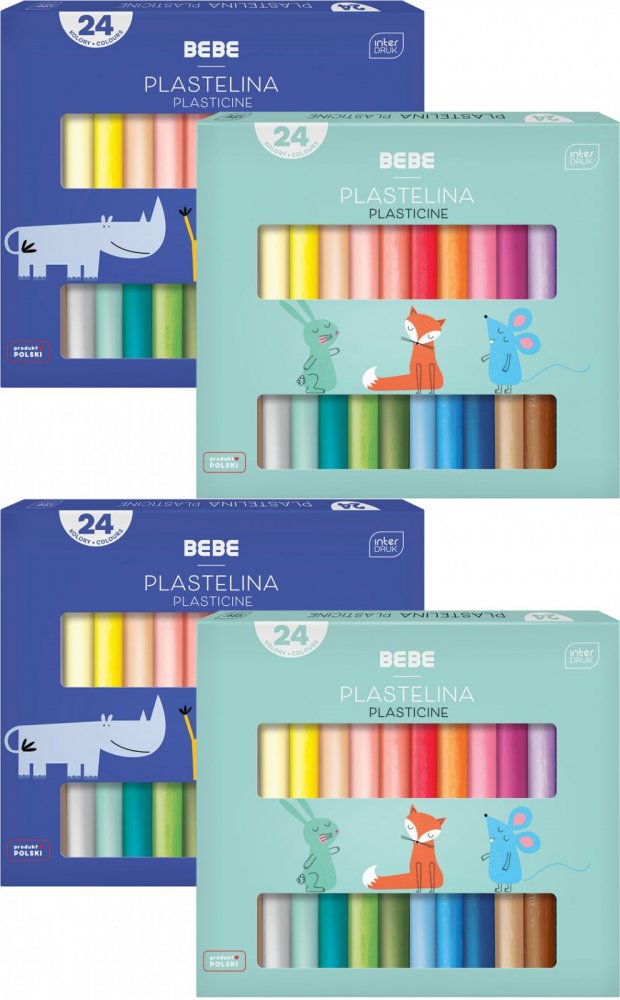 2x Plastelina BEBE Kids, 24 kolory
