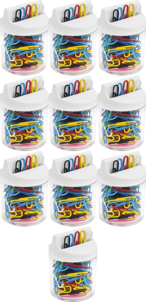 10x Spinacz MemoBe, okrągły, w magnetycznym słoiku, 28mm, 100 sztuk, mix kolorów