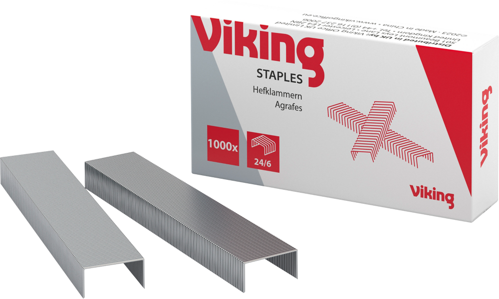 Zszywki Viking 24/6, 1000 sztuk, srebrny