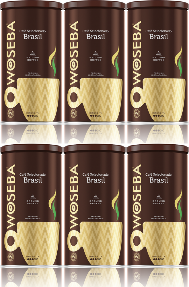 6x Kawa mielona Cafe Brasil, puszka, 500g