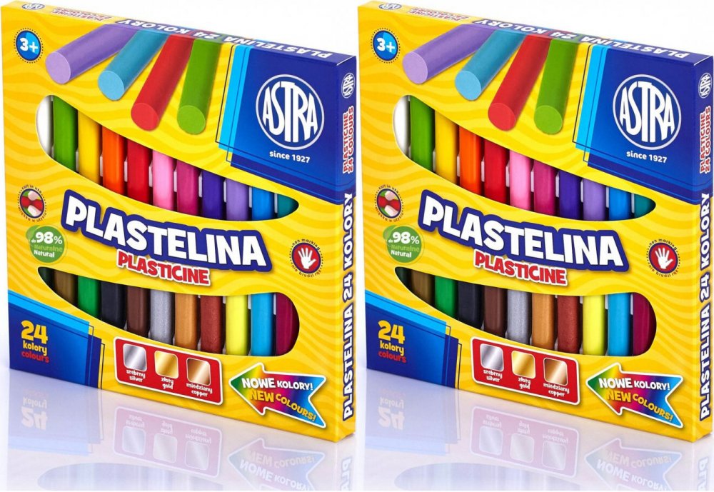 2x Plastelina Astra, 24 kolory