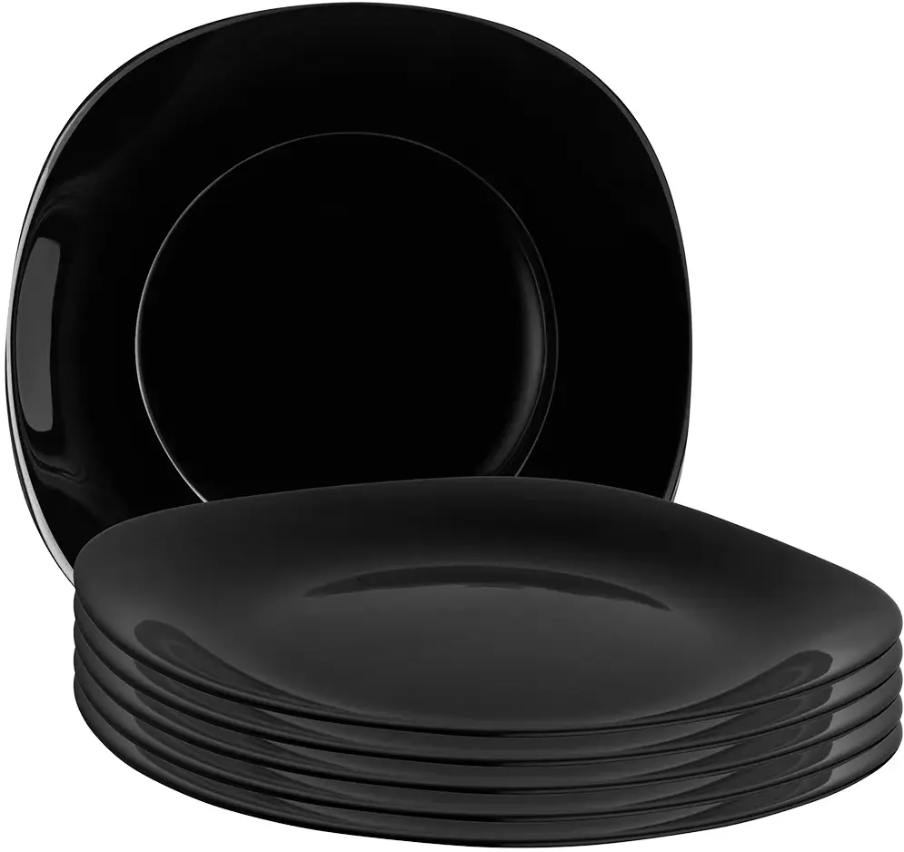 Talerz płytki Altom Design Black Harmony, 24.5cm, 6 sztuk, czarny