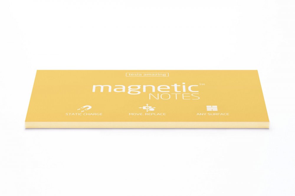 Karteczki elektrostatyczne Magnetic, 200x100mm, 100 karteczek, żółty pastelowy