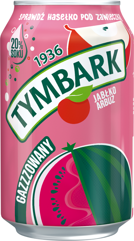 Napój gazowany Tymbark, jabłko/arbuz, puszka, 0.33l