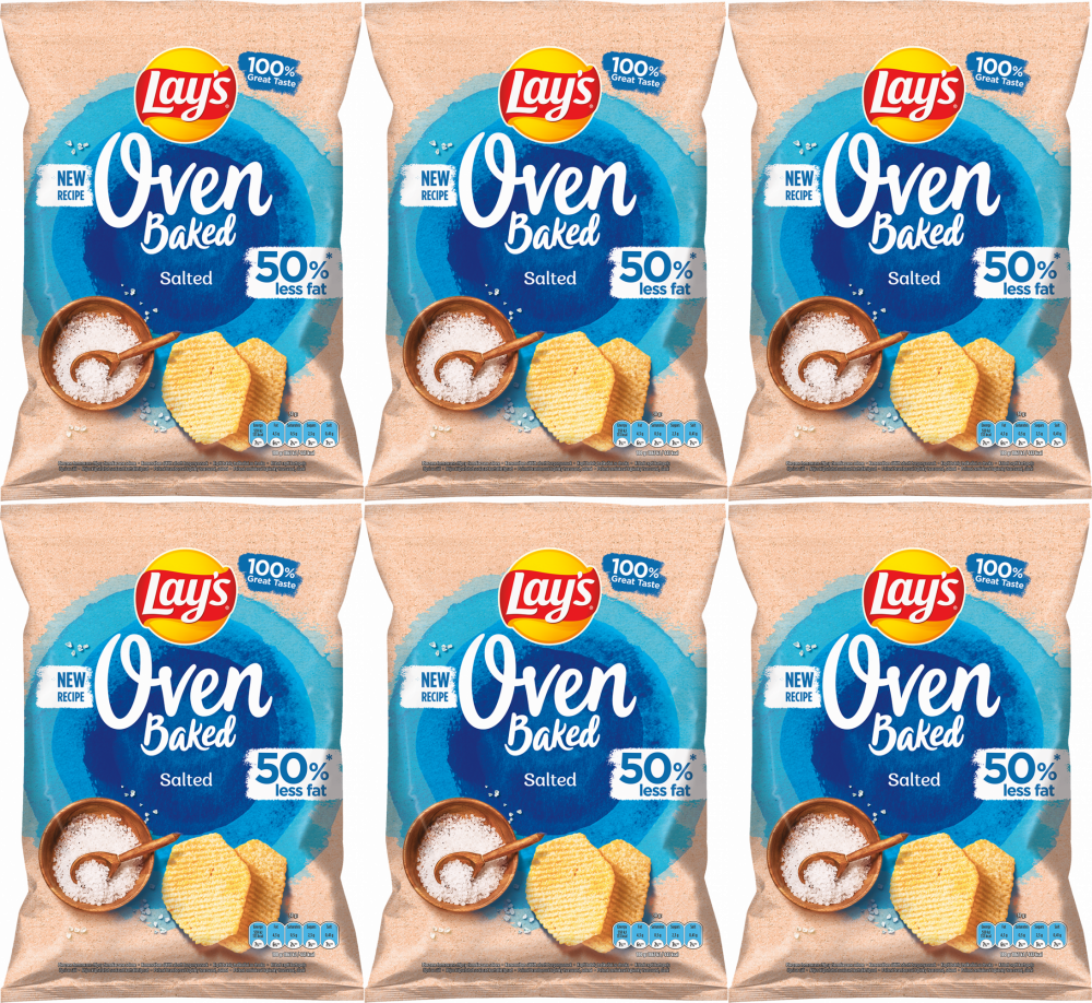 6x Chipsy Lay's Oven Baked Salted, solone, 110g
